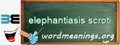WordMeaning blackboard for elephantiasis scroti